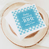 Baby Dusche GRILLEN Blue und White Gingham Kariert Serviette