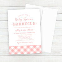 Baby Dusche GRILLEN Blush Pink Gingham Kariert