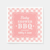Baby Dusche GRILLEN Blush Pink und White Gingham K Serviette (Vorderseite)