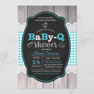 Baby-Dusche GRILLEN Einladung des Baby-Q