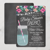 Baby-Dusche GRILLEN Maurer-Glas-Einladung