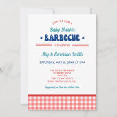 Baby Dusche GRILLEN Red White und Blue Einladung (Vorderseite)
