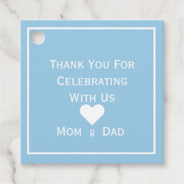 Baby Dusche hell blau und weiß Geschenkanhänger