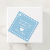 Baby Dusche hell blau und weiß Geschenkanhänger (Beispiel)