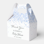 Baby Dusche hellblau Glitzer Staubjunge danke Geschenkschachtel (Rückseite)