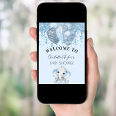 Baby Dusche hellblaue Elefantenjunge Ballons Poster