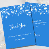 Baby Dusche hellblaue Sterne Danke Karte
