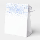 Baby Dusche hellblauer Glitzer Danke Geschenkschachtel (Rückseite)