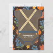 Baby Dusche Herbst blauer Bodysuit Einladung (Rückseite)