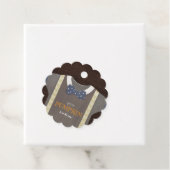 Baby Dusche Herbst blauer Bodysuit Geschenkanhänger (Beispiel)