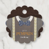 Baby Dusche Herbst blauer Bodysuit Geschenkanhänger (Vorderseite)