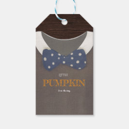 Baby Dusche Herbst blauer Bodysuit Geschenkanhänger