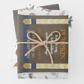 Baby Dusche Herbst blauer Bodysuit Geschenkpapier Set (Beispiel)