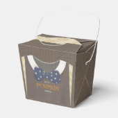 Baby Dusche Herbst blauer Bodysuit Geschenkschachtel (Vorderseite)