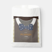 Baby Dusche Herbst blauer Bodysuit Geschenktütchen (Vorderseite)