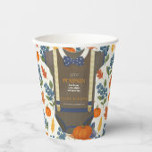 Baby Dusche Herbst blauer Bodysuit Pappbecher (Vorderseite)