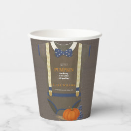 Baby Dusche Herbst blauer Bodysuit Pappbecher