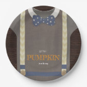 Baby Dusche Herbst blauer Bodysuit Pappteller (Vorderseite)