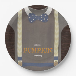 Baby Dusche Herbst blauer Bodysuit Pappteller