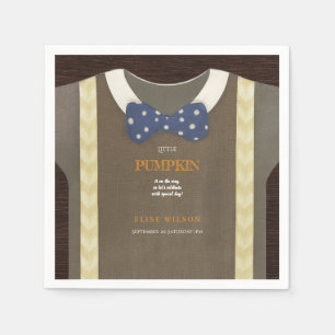 Baby Dusche Herbst blauer Bodysuit Serviette