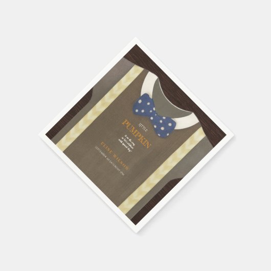 Baby Dusche Herbst blauer Bodysuit Serviette (Ecke)