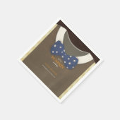 Baby Dusche Herbst blauer Bodysuit Serviette (Ecke)