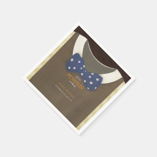 Baby Dusche Herbst blauer Bodysuit Serviette (Ecke)