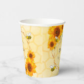 Baby Dusche Hummeln Sonnenblumen Garten Pappbecher (Rechts)