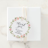 Baby-Dusche im rosa Wasserfarben-Blumengarten-Stil Geschenkanhänger (Beispiel)