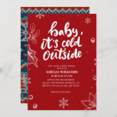 Baby-Dusche im Winter draußen kalt Einladung (Vorne/Hinten)