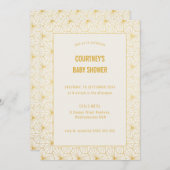 Baby-Dusche in den Farben Gold und White Geometric Einladung (Vorne/Hinten)