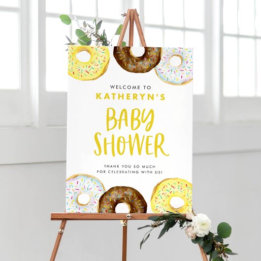 Baby Dusche in Gelb und Schokolade Poster