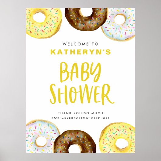 Baby Dusche in Gelb und Schokolade Poster (Vorne)