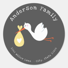 Baby-Dusche in großer Entfernung nach E-Mail-Adres Runder Aufkleber