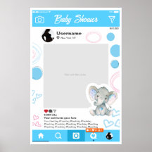 Baby Dusche individuelle Selfie Frame Elefante
