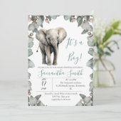 Baby Dusche ist ein Thema für Jungen Einladung (Stehend Vorderseite)