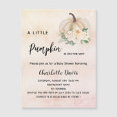 Baby Dusche Kürbis Blume Luxus Magneteinladung (Vorderseite)