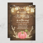 Baby Dusche laden Kleiner Kürbisfall Rustikales Ro Einladung (Vorne/Hinten)