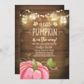 Baby Dusche laden Kleiner Kürbisfall Rustikales Ro Einladung (Vorne/Hinten)