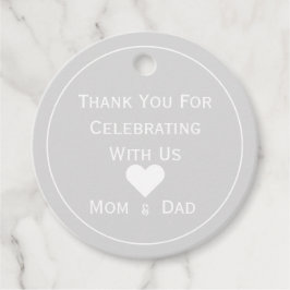 Baby Dusche leicht grau und weiß Geschenkanhänger