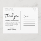 Baby Dusche Liebe und Dank Foto Postkarte (Rückseite)