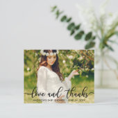 Baby Dusche Liebe und Dank Foto Postkarte (Stehend Vorderseite)