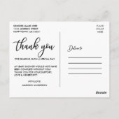 Baby Dusche Liebe und Dank Foto Postkarte (Rückseite)