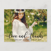 Baby Dusche Liebe und Dank Foto Postkarte (Vorderseite)