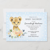 Baby Dusche Lion Cub Floral Blue (Vorderseite)