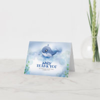 Baby Dusche Little Whale Blue Watercolor