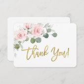 Baby Dusche Mädchen rosa Blumenkarte Danke Karte (Vorne/Hinten)