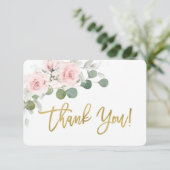 Baby Dusche Mädchen rosa Blumenkarte Danke Karte (Stehend Vorderseite)