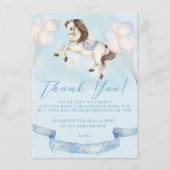 Baby Dusche Mairytale Pony Stars Blue Balloons Begleitkarte (Vorderseite)