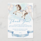 Baby Dusche Mairytale Pony Stars Blue Balloons Begleitkarte (Vorderseite)